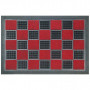 Tapis grattoir picots floqués noir-rouge 40x60cm