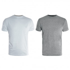 Lot de 2 Tee-shirts manches courtes blanc/gris KAPRIOL Lot de 2 Tee-shirts manches courtes blanc/gris KAPRIOL