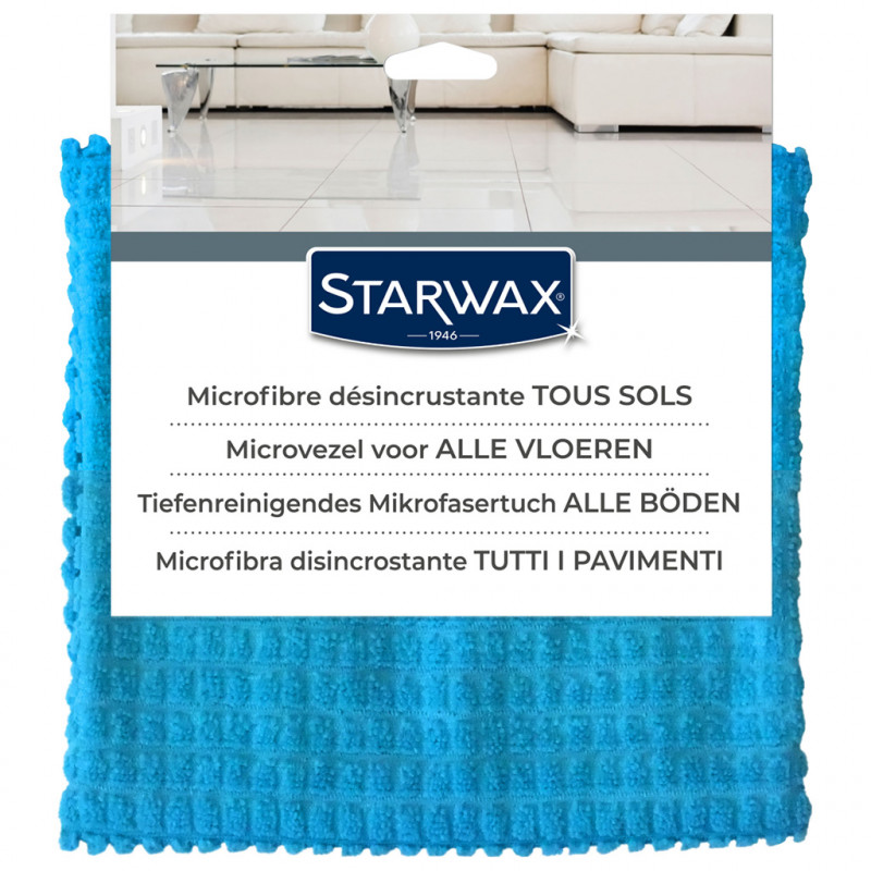 Serpillière microfibre désincrustante pour sols intérieurs 70x50cm STARWAX