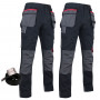 Lot de 2 Pantalons de travail avec renfort MINERAI noir/rouge LMA + Ceinture KAPRIOL