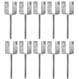 Lot de 10 Pieds de poteau en U à sceller PPD Lot de 10 Pieds de poteau en U à sceller PPD