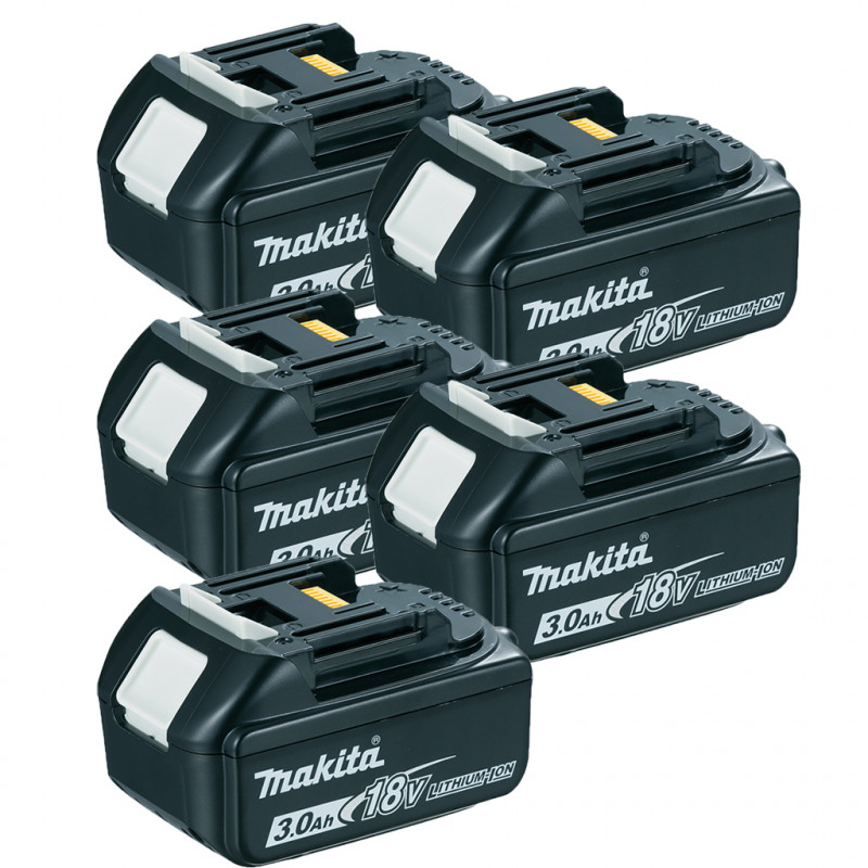 Pack de 5 Batteries BL1830 LiIon 18V 3Ah MAKITA
