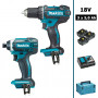 Pack 2 machines 18V : Perceuse visseuse DDF482 + Visseuse à chocs DTD152 avec 3 batteries 5Ah + Mackpac3 DLX2127TJ1 MAKITA