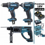 Pack Makita Premium 18V 5Ah: DDF482 + DHR202 + DTD152 + 2 batt + 2 Coffrets + chariot