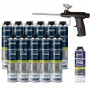 Pack 11 Mousses expansives PU pistolable P305 Foam'n'Fill Pro B3 750ml + Nettoyant P100 500ml + Pistolet manuel OFFERT BOSTIK