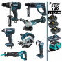 Pack Makita Power PRO 7 outils 18V: DDF458 + DHR202 + DTD152 + DGA504 + DSS610 + DJR186 + DEADML802 + 3 batt 5Ah + sac