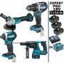 Pack Makita EXPERT PRO BL Motor 18V 4 machines 3 batt 5Ah DDF484 DTD154 DGA506 DHR243