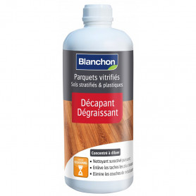 Décapant Dégraissant pour parquets vitrifiés, sols stratifiés et plastiques 1L BLANCHON Décapant Dégraissant pour parquets vitrifiés, sols stratifiés et plastiques 1L BLANCHON