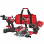 Pack Milwaukee 6 outils 18V : M18 FPD2-0 + M18 FID2-0 + M18 FSAG125X-0 + M18 FSZ-0 + M18 CCS55-0 + M18 TLED-0 + 2 batt 5Ah + sac