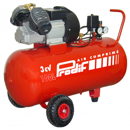 Compresseur d'air à piston réservoir de 100 litres moteur 3 CV