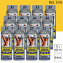 Lot de 12 Peintures aérosol RAL 1018 Jaune zinc brillant 400ml MOTIP