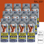 Lot de 12 Peintures aérosol RAL 2001 Orangé rouge brillant 400ml MOTIP