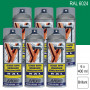 Lot de 6 Peintures aérosol RAL 6024 Vert signalisation brillant 400ml MOTIP