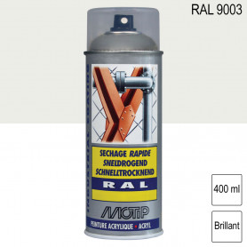 Peinture aérosol RAL 9003 Blanc de sécurité brillant 400ml MOTIP Peinture aérosol RAL 9003 Blanc de sécurité brillant 400ml MOTIP
