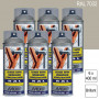 Lot de 6 Peintures aérosol RAL 7032 Gris silex brillant 400ml MOTIP