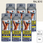 Lot de 6 Peintures aérosol RAL 9010 Blanc pur mat 400ml MOTIP
