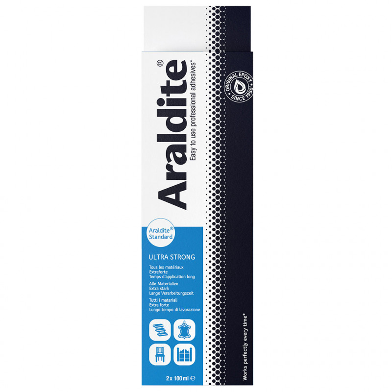Colle Araldite Standard Extra puissante, 2 tubes de 100 ml 