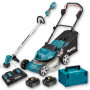 Pack Makita Jardin : Tondeuse 36V 46cm DLM460 + Débroussailleuse 18V DUR192L + 2 batt 6Ah + Coffret