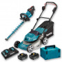 Pack Makita Jardin : Tondeuse 36V 46cm DLM460 + Taille-haie 18V 60cm DUH602 + 2 batt 6Ah + Coffret