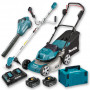 Pack Makita Jardin : Tondeuse 36V 46cm DLM460 + Débroussailleuse 18V DUR191UZX3 + Souffleur 18V DUB362 + 2 batt 6Ah + Coffret