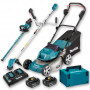 Pack Makita Jardin : Tondeuse 36V 46cm DLM460 + Débroussailleuse DUR191UZX3 + Taille-haie 75cm DUH752 + 2 batt 6Ah + Coffret