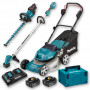 Pack Makita Jardin : Tondeuse 36V 46cm DLM460 + Débroussailleuse DUR192L + Taille-haie 60cm DUH602 + 2 batt 6Ah + Coffret