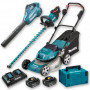 Pack Makita Jardin : Tondeuse 36V 46cm DLM460 + Taille-haie 18V 75cm DUH752 + Souffleur 18V DUB362 + 2 batt 6Ah + Coffret