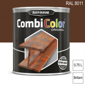 Peinture fer CombiColor Original RAL 8011 Brun noisette brillant 750ml RUST-OLEUM Peinture fer CombiColor Original RAL 8011 Brun noisette brillant 750ml RUST-OLEUM