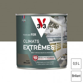 Peinture fer Climats Extrêmes Taupe brillant 0,5L V33 Peinture fer Climats Extrêmes Taupe brillant 0,5L V33