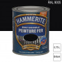 Peinture fer Direct sur Rouille RAL 9005 Noir foncé brillant 0,75L HAMMERITE