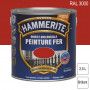 Peinture fer Direct sur Rouille RAL 3000 Rouge feu brillant 2,5L HAMMERITE