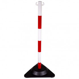 Poteau de balisage X-POST rouge/blanc sur socle lesté SOFOP Poteau de balisage X-POST rouge/blanc sur socle lesté SOFOP