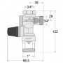 Groupe de sécurité vertical chromé 3/4'' THERMADOR