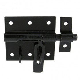 Verrou de box porte-cadenas à visser avec gâche noir AFBAT Verrou de box porte-cadenas à visser avec gâche noir AFBAT