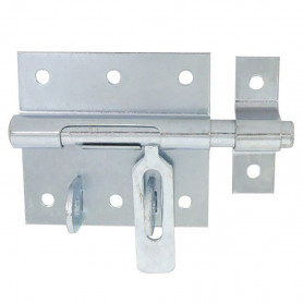 Verrou de box porte-cadenas à visser avec gâche zingué blanc AFBAT Verrou de box porte-cadenas à visser avec gâche zingué blanc AFBAT