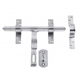 Verrou vervelle avec porte-cadenas et gâche zingué blanc AFBAT Verrou vervelle avec porte-cadenas et gâche zingué blanc AFBAT