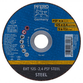 Disque à tronçonner EHT 125x2,4x22,23mm droit PSF STEEL pour acier PFERD Disque à tronçonner EHT 125x2,4x22,23mm droit PSF STEEL pour acier PFERD