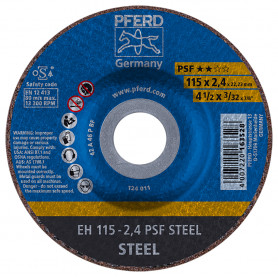 Disque à tronçonner EH 115x2,4x22,23mm moyeu déporté PSF STEEL pour acier PFERD Disque à tronçonner EH 115x2,4x22,23mm moyeu déporté PSF STEEL pour acier PFERD