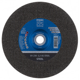 Disque à tronçonner EH 230x3,2x22,23mm moyeu déporté SG STEEL pour acier PFERD Disque à tronçonner EH 230x3,2x22,23mm moyeu déporté SG STEEL pour acier PFERD