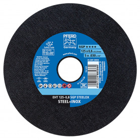 Disque à tronçonner EHT 125x0,8x22,23mm droit SGP STEELOX pour acier/acier inoxydable PFERD Disque à tronçonner EHT 125x0,8x22,23mm droit SGP STEELOX pour acier/acier inoxydable PFERD