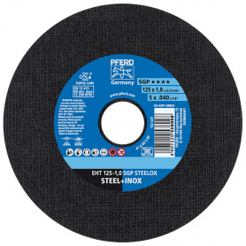 Disque à tronçonner EHT 125x1,0x22,23mm droit SGP STEELOX pour acier/acier inoxydable PFERD Disque à tronçonner EHT 125x1,0x22,23mm droit SGP STEELOX pour acier/acier inoxydable PFERD