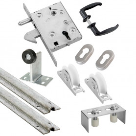 Kit complet portail coulissant roue nylon gorge U à encastrer Ø80x20mm + rail 6m ESTEBRO Kit complet portail coulissant roue nylon gorge U à encastrer Ø80x20mm + rail 6m ESTEBRO