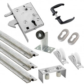 Kit complet portail coulissant roue nylon gorge U à encastrer Ø100x20mm + rail 9m ESTEBRO Kit complet portail coulissant roue nylon gorge U à encastrer Ø100x20mm + rail 9m ESTEBRO
