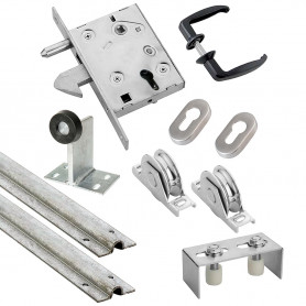 Kit complet portail coulissant roue acier gorge en U à encastrer Ø80x16mm + rail 6m ESTEBRO Kit complet portail coulissant roue acier gorge en U à encastrer Ø80x16mm + rail 6m ESTEBRO