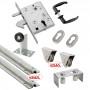 Kit complet portail coulissant roue inox gorge U en applique Ø80x20mm + rail 6m ESTEBRO