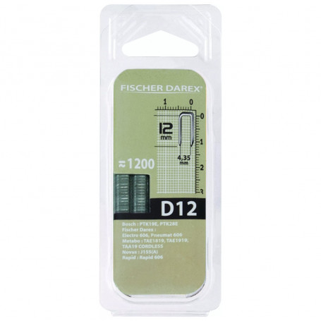 Boîte de 1200 Agrafes galvanisées D12 FISCHER DAREX