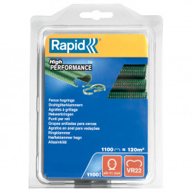 Boîte de 1100 Agrafes grillage plastifiées vert VR22 RAPID Boîte de 1100 Agrafes grillage plastifiées vert VR22 RAPID