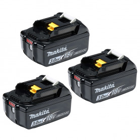 Lot de 3 Batteries Makstar BL1830B Li-Ion 18V 3Ah (témoin de charge intégré) MAKITA Lot de 3 Batteries Makstar BL1830B Li-Ion 18V 3Ah (témoin de charge intégré) MAKITA