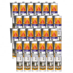 24x Mastic silicone SikaSeal 110 Menuiserie & Vitrage 300ml SIKA 24x Mastic silicone SikaSeal 110 Menuiserie & Vitrage 300ml SIKA